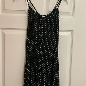 Junior black and white polka dot dress